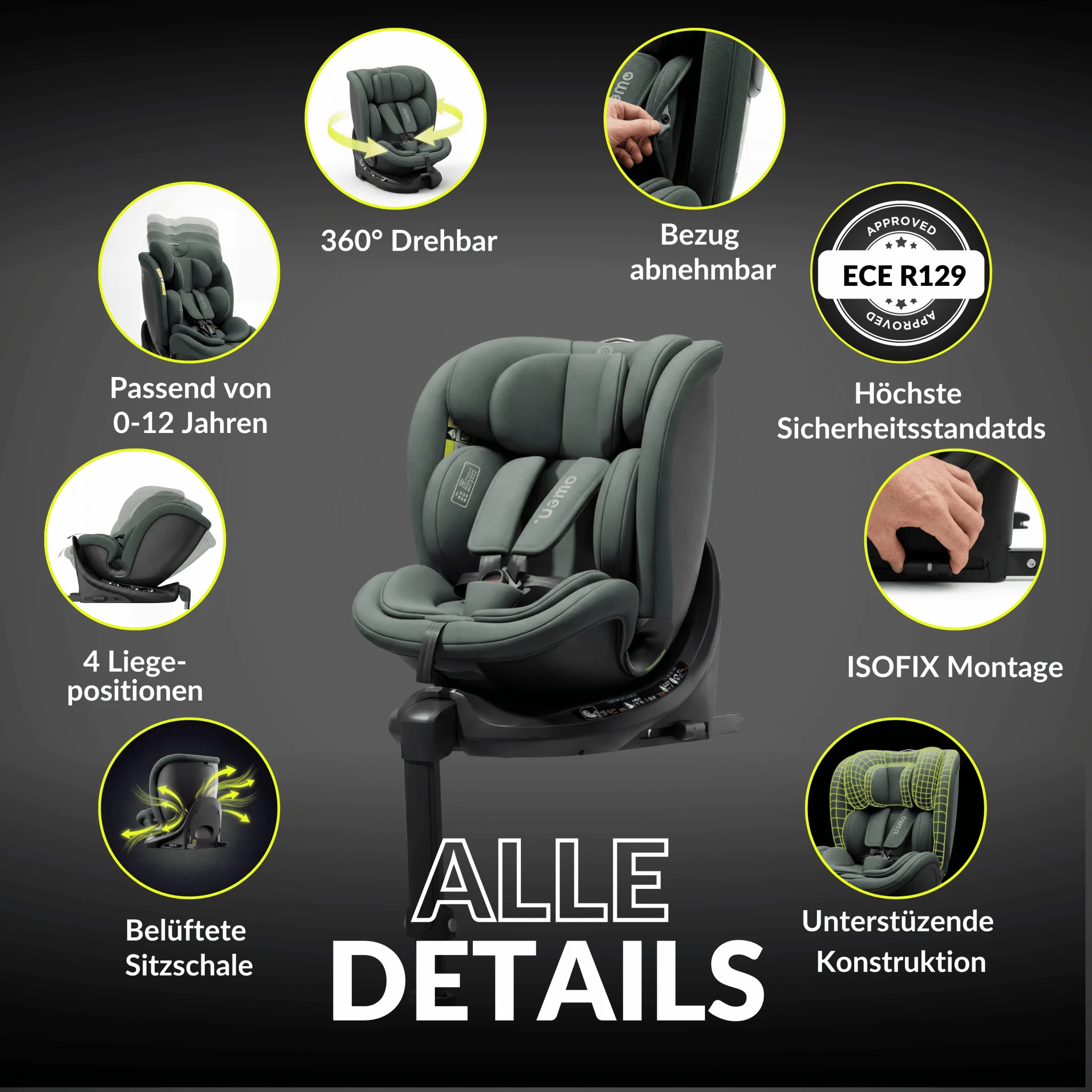 OWEN® 3-in-1 Kindersitz mit ISOFIX 360º Comfy - Image 29
