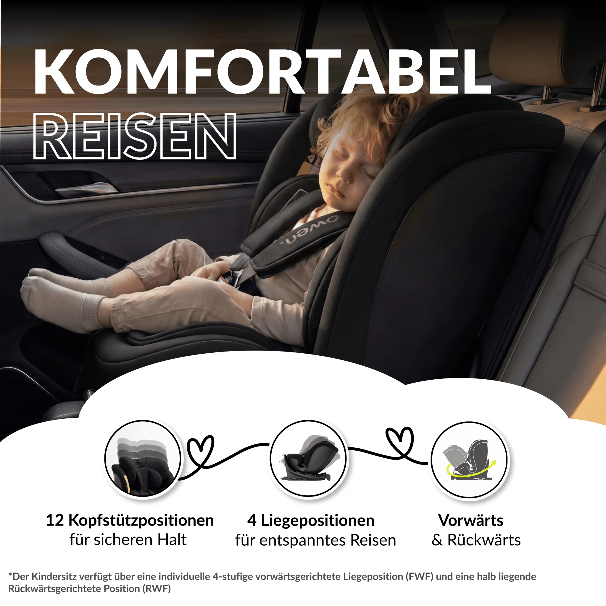 OWEN® 3-in-1 Kindersitz mit ISOFIX 360º Comfy - Image 36